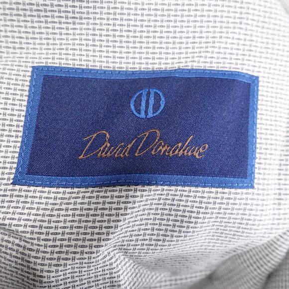 David Donahue Shirt Mens 16.5 36/37 Gray Micro Print Dress Button Down Cotton - Picture 7 of 9